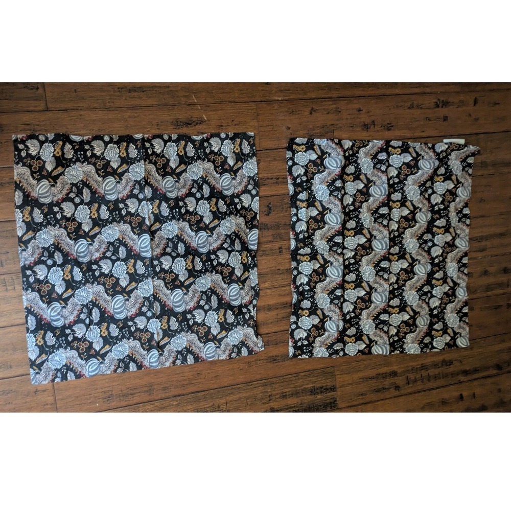 Williams Sonoma Black Floral Cotton Napkins Set of 2, EUC, Red, Gold, White